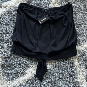 Express Elegant Black Off-Shoulder Blouse